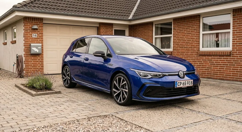 VW Golf R efter reparation: skrammer i forkofanger